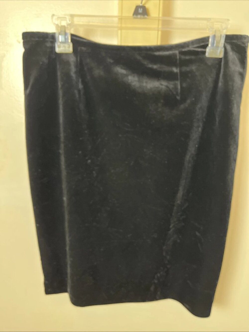Calvin Klein Petites Black Velvet Pencil Skirt 10P NWT Stretch Lined MSRP $79